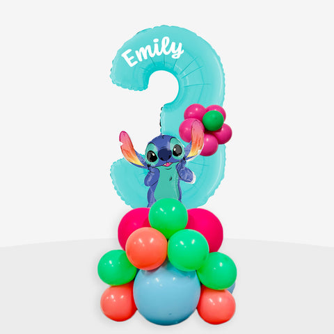 Personalised Lilo & Stitch Number Balloon Stack | Box Balloons | Next-Day Balloon Delivery