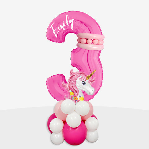 Personalised Unicorn Number Balloon Stack