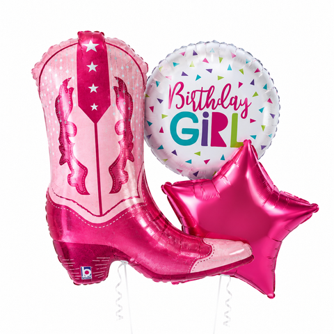 Cowgirl Boot Birthday Balloons