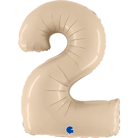 40" Cream Number Balloons - Box Balloons