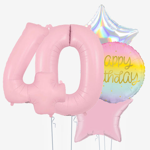 Pastel Pink Birthday Number Balloons