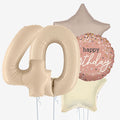 Satin Cream Stars & Number Balloons - Box Balloons