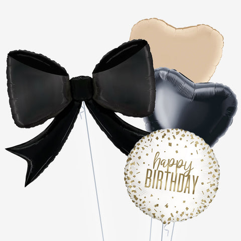 Black Bow Birthday Balloons