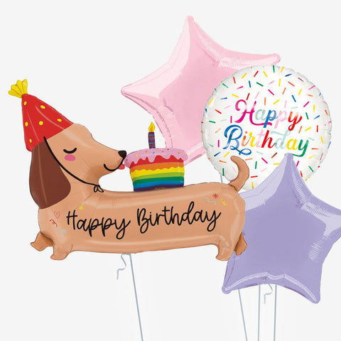 Dachshund Dog Happy Birthday Balloons