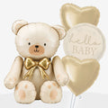 Gold Sitting Bear New Baby Balloons | Box Balloons | Next-Day Balloon Delivery