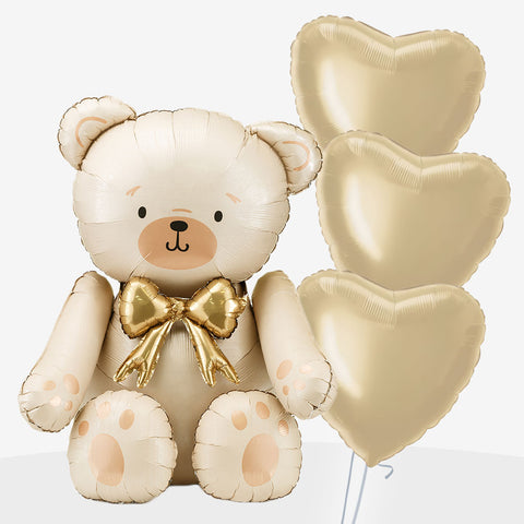Gold Sitting Bear Balloons