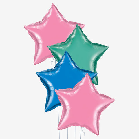 Pastel Star Table Balloons - Box Balloons