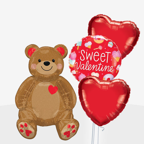 Sweet Valentine’s Sitting Bear Balloons - Box Balloons