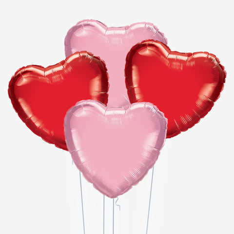 Red & Pink Heart Balloons