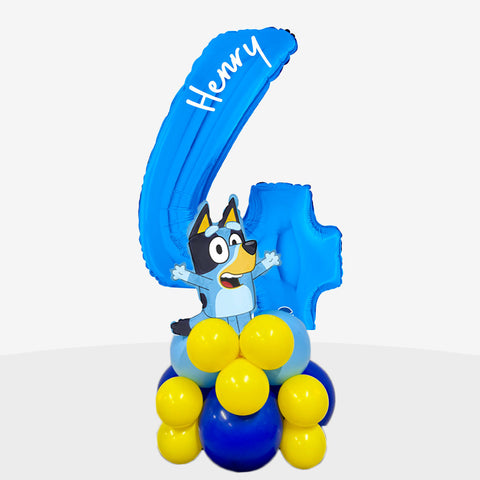 Personalised Bluey Number Balloon Stack | Box Balloons | Next-Day Balloon Delivery