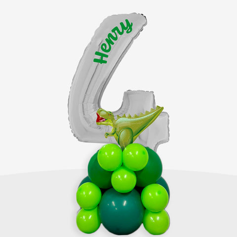 Personalised Dinosaur Number Balloon Stack | Box Balloons | Next-Day Balloon Delivery