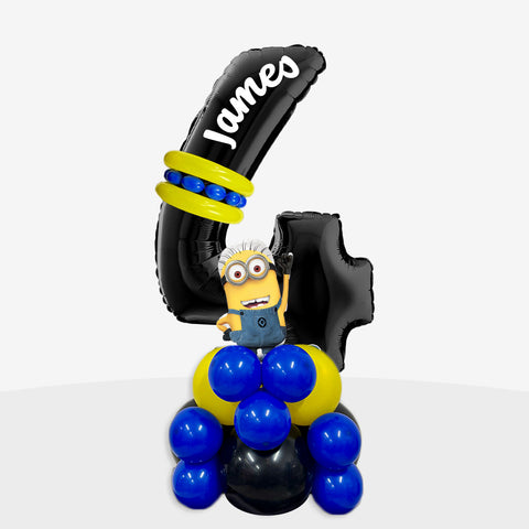 Personalised Minions Number Balloon Stack | Box Balloons | Next-Day Balloon Delivery