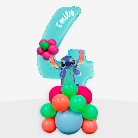 Personalised Lilo & Stitch Number Balloon Stack | Box Balloons | Next-Day Balloon Delivery