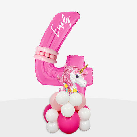 Personalised Unicorn Number Balloon Stack
