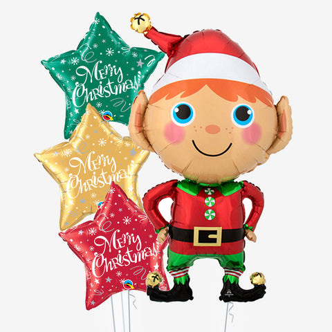 Elf Christmas Star Balloons - Box Balloons