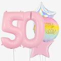 Pastel Pink Birthday Number Balloons - Box Balloons