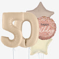 Satin Cream Stars & Number Balloons - Box Balloons