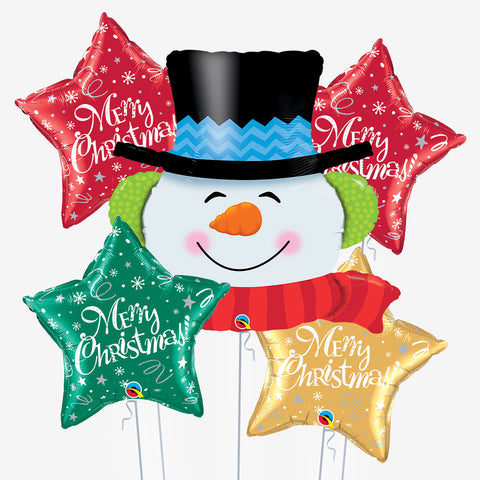 Smiling Snowman Christmas Balloons - Box Balloons