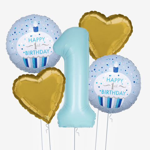 1st Birthday Blue Balloons