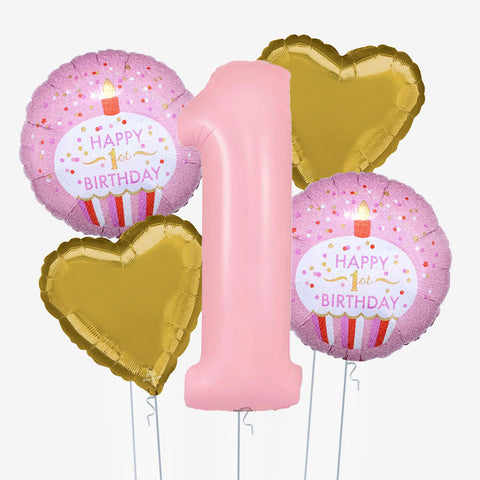 1st Birthday Pink Balloons