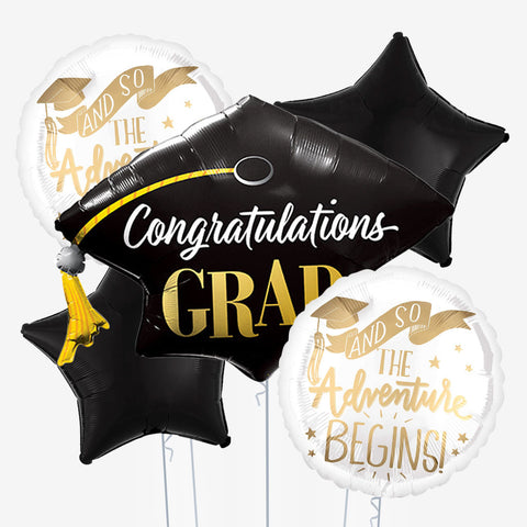 The Adventure Begins Graduation Cap Balloons