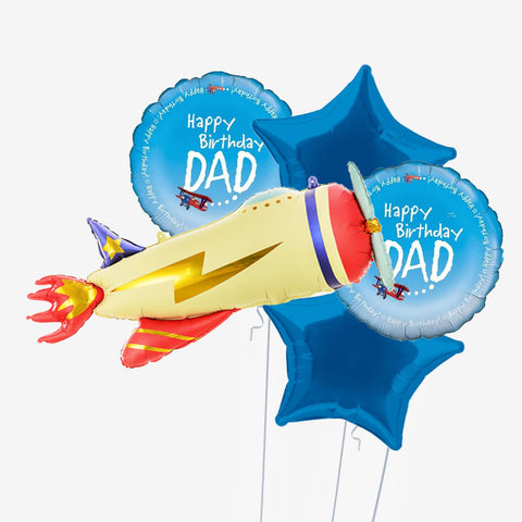 Aeroplane Dad Birthday Balloons - Box Balloons