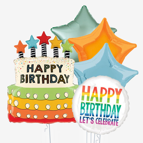Party Time Birthday Cake Balloons