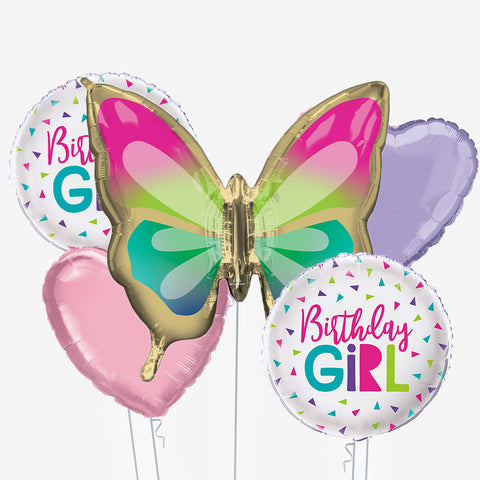 Birthday Girl Butterfly Balloons