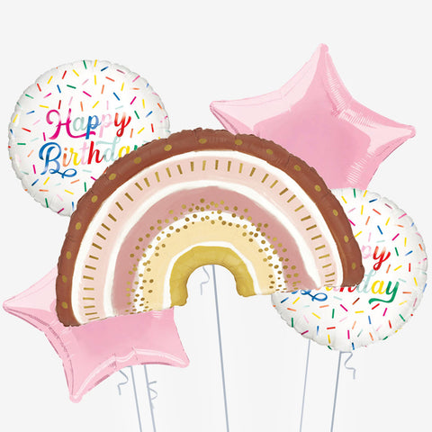 Boho Blush Birthday Balloons