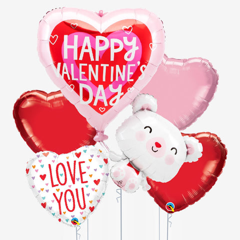 Floating Valentine's Bear Balloons - Box Balloons