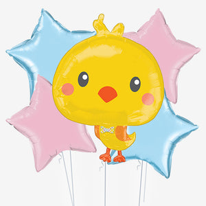 Chick & Pastel Stars Easter Balloons