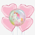 Enchanted Unicorn Orb & Hearts Balloons - Box Balloons
