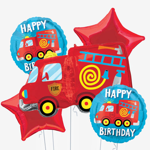 Fire Engine Birthday Balloons | Box Balloons | Next-Day Balloon Delivery