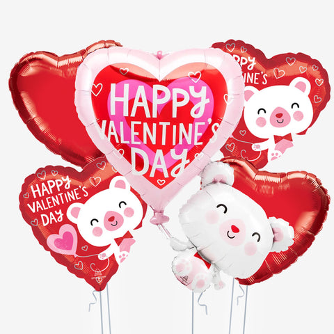 Floating Valentine's Bear Balloons