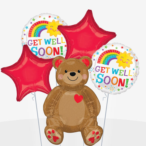 Get Well Soon Bear Balloons - Box Balloons