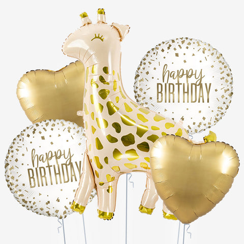 Giraffe Happy Birthday Balloons - Box Balloons