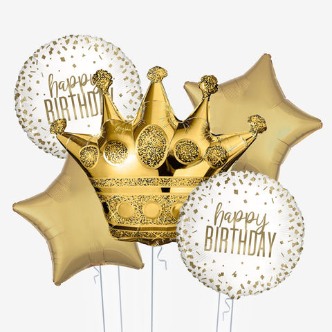 Happy Birthday Crown Balloons - Box Balloons