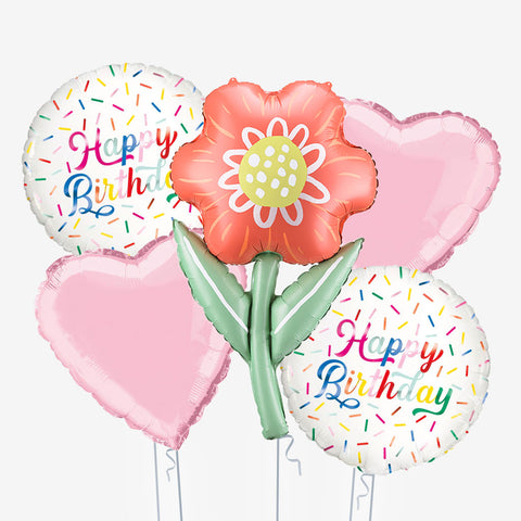 Happy Birthday Flower Balloons - Box Balloons