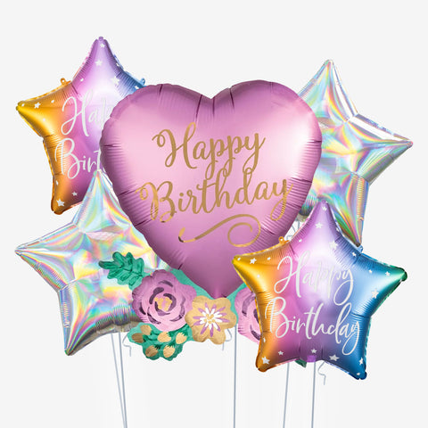 Happy Birthday Purple Heart Balloons