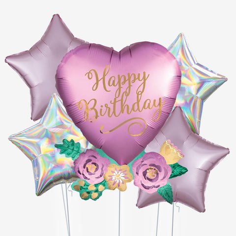 Happy Birthday Purple Heart Balloons