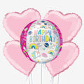 Happy Birthday Unicorn Orb Balloons - Box Balloons