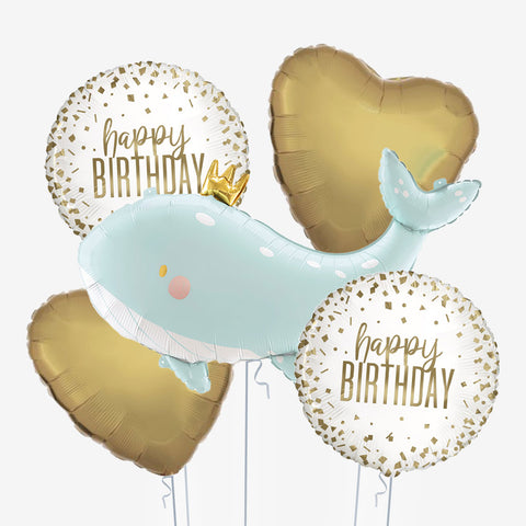 Happy Birthday Whale Balloons - Box Balloons