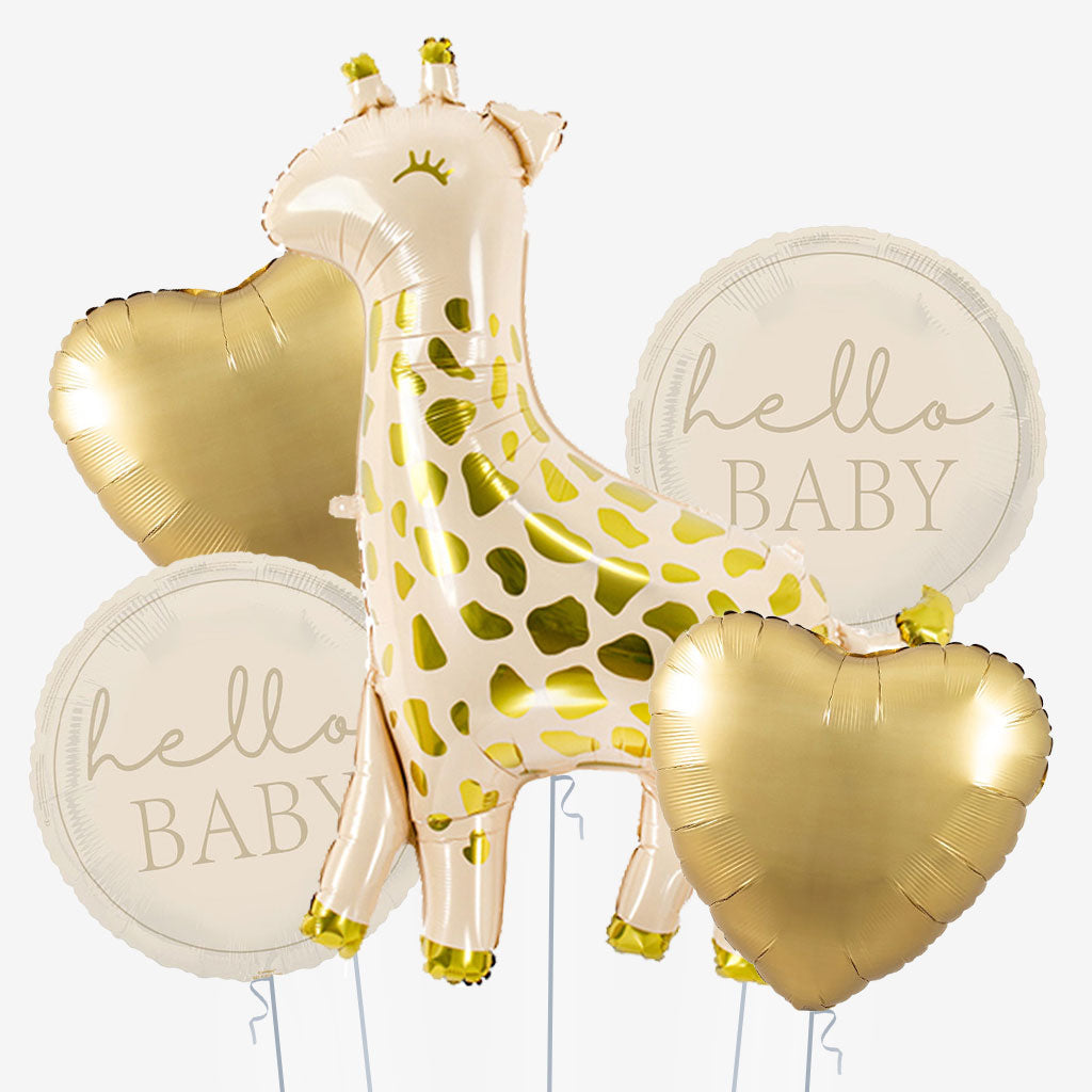 Hello Baby Giraffe Balloons - Box Balloons