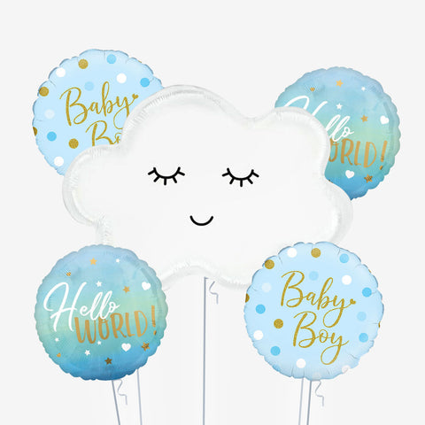 Hello World Boy Balloons - Box Balloons