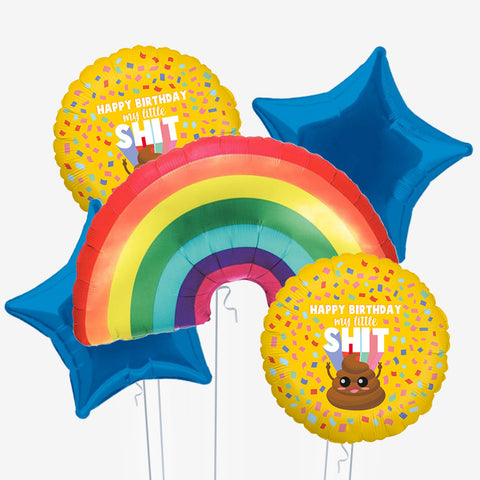 Rainbow Happy Birthday Little Sh*t Balloons - Box Balloons