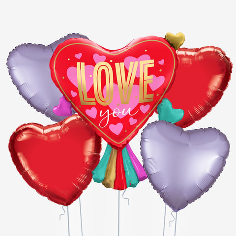 Love You Starburst Heart Balloons
