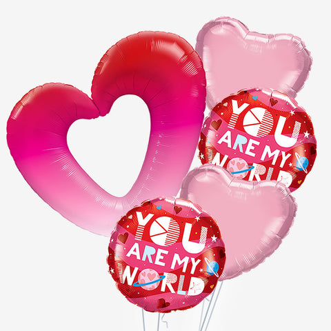 You Are My World Heart Balloons