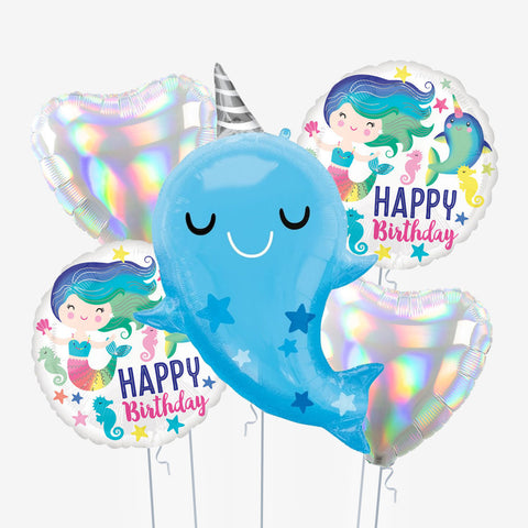 Narwhal Birthday Balloons