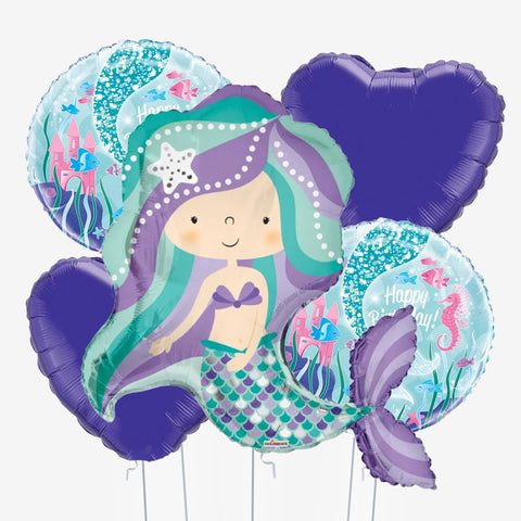 Purple Mermaid Birthday Balloons