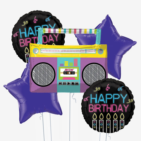 Radio Neon Birthday Balloons - Box Balloons